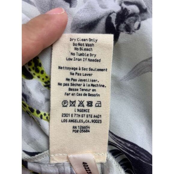 L’Agence Silk Shirt Women M Multi Button Down Front Long Sleeve Floral Print - Picture 8 of 9